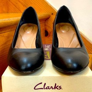 Black Clark 9.5 Leather Heels